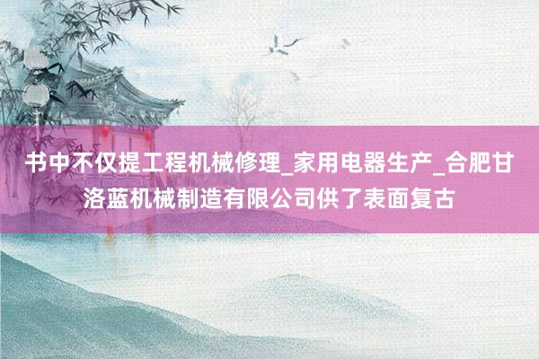 书中不仅提工程机械修理_家用电器生产_合肥甘洛蓝机械制造有限公司供了表面复古